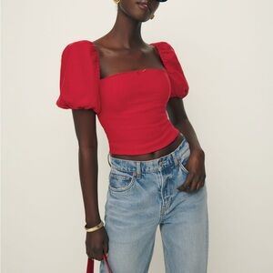 Reformation Marella Linen Top